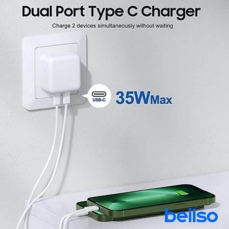 شارژر اصلی 35 وات اپل دو پورت 35W Dual USB-C